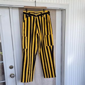 Game Bibs Black and Yellow Striped Pants